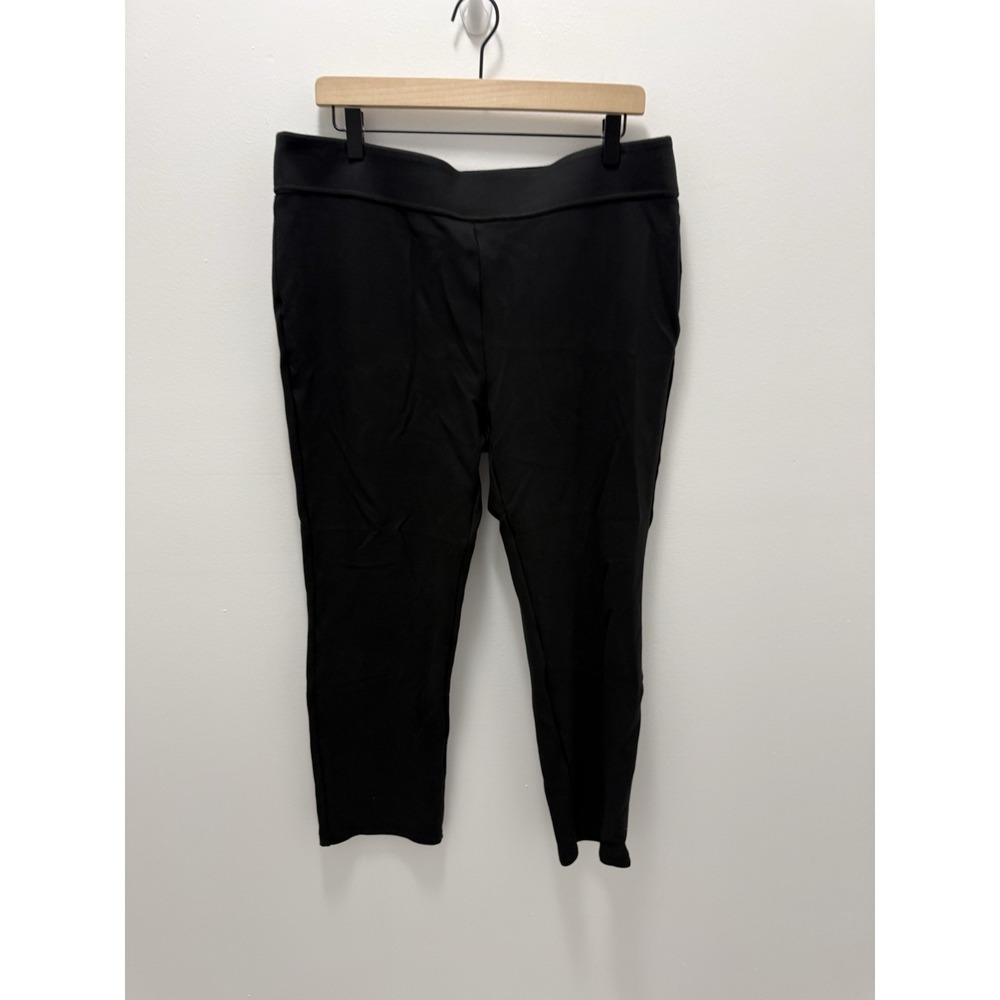 Soft Surroundings Womens Large Black Pull On Crop Ankle Pants Stretch L
